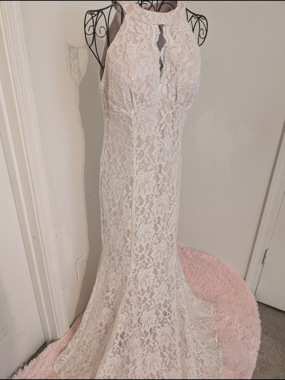 Nightway keyhole Halter Gown